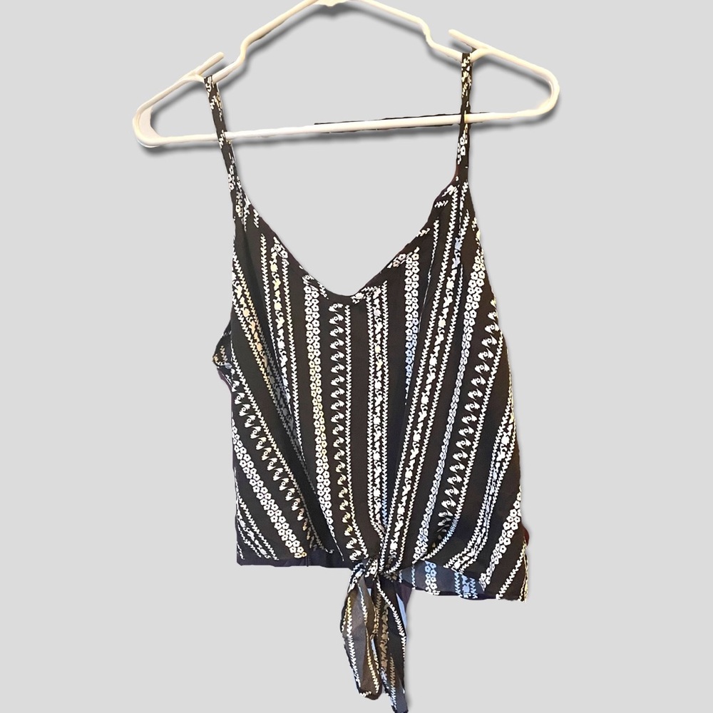 Shein boho floral tie up cropped cami